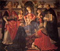 Ghirlandaio, Domenico - Madonna and Child Enthroned between Angels and Saints